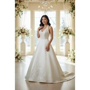 Demetrios Halter Wedding Dress Size 10